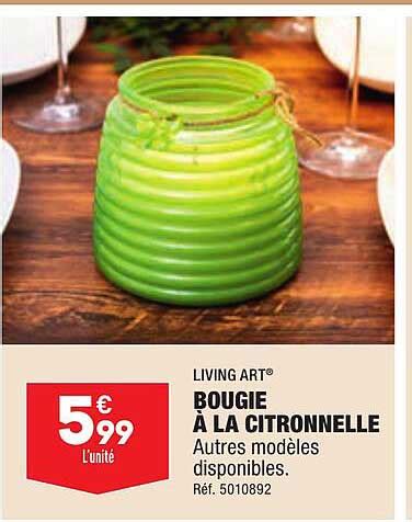 Promo Bougie La Citronnelle Living Art Chez Aldi Icatalogue Fr