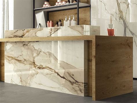 Porcelain stoneware wall tiles with marble effect CALACATTA IMPERIALE ...