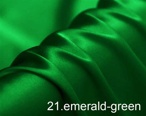 Emerald Green Silk Satin Fabric By The Yard For Dresses 45 Width Szd