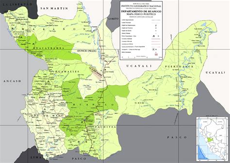 Mapa De Hu Nuco Mapa F Sico Geogr Fico Pol Tico Tur Stico Y Tem Tico