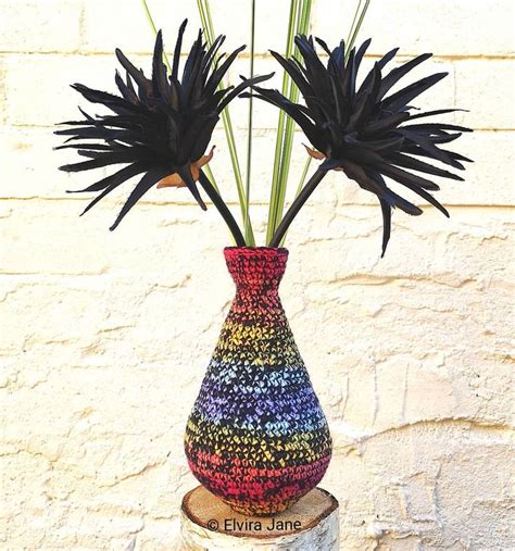 Free Standing Single Layer Sculptural Crochet Vase Designed And