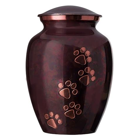 Best Friend Services Ottilie Paws Pet Urn SML Raku Vert Brass Paws