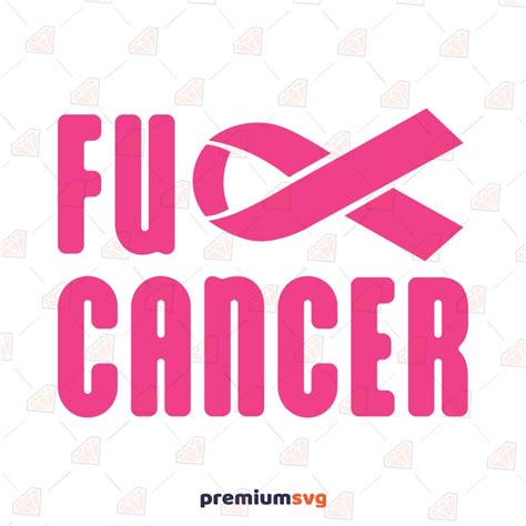 Fuck Cancer SVG With Ribbon PremiumSVG