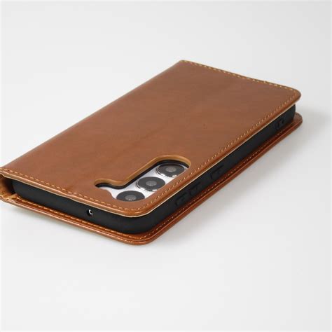 Fourre Samsung Galaxy S23 Flip Shierre Shann cuir véritable Brun