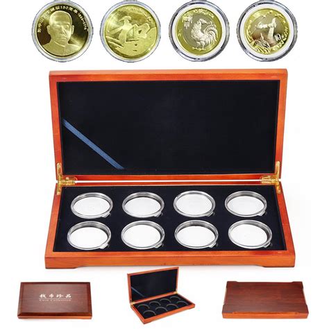 Universal Commemorative Coin Storage Box Coin Collection Box Wooden ...