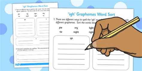 Igh Graphemes Word Sort Worksheet Teacher Made