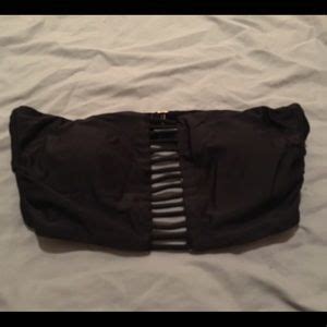 Xhilaration Swim Tube Top Black Bikini Strappy Front Poshmark