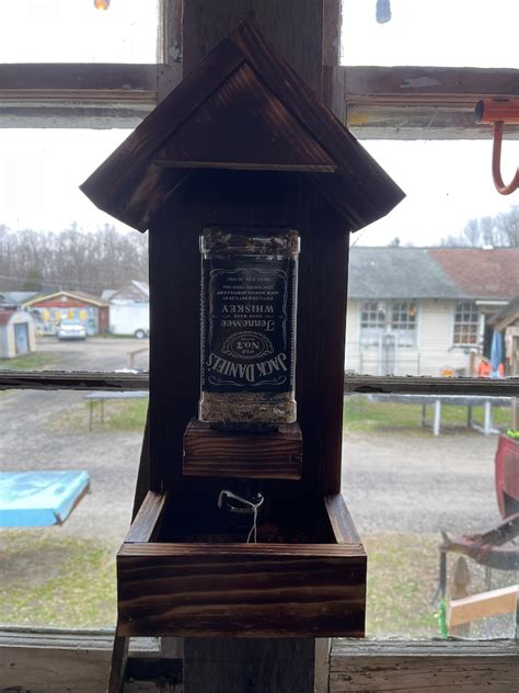 Whiskey Bottle Bird Feeder Etsy