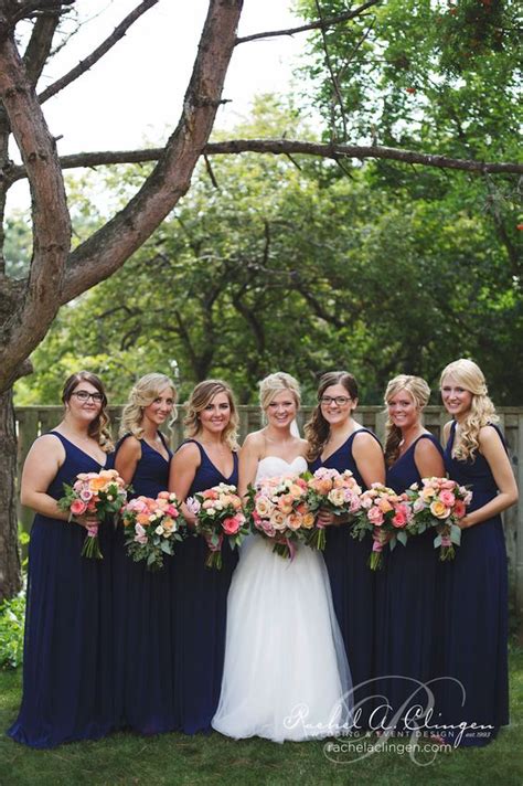 Peach And Classic Navy Blue Inspired Wedding Ideas Weddinginclude