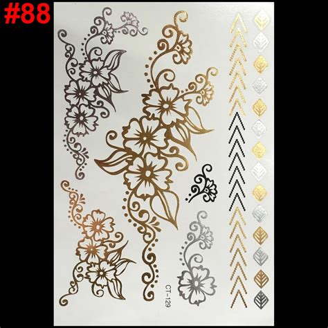 Professional Wholesale Temporary Tattoo Waterproof Metal Gold Tattoo