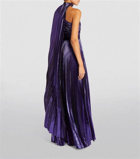 Womens Zuhair Murad Purple One Shoulder Pleated Gown Harrods