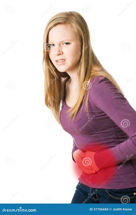 La Fille A La Douleur Abdominale Photo Stock Image Du Abdominal