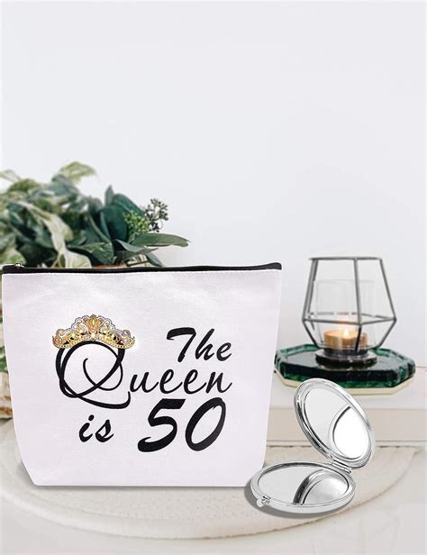 50th Birthday Gifts for Women - Makeup Mirror, Decorations, Makeup Bag ...