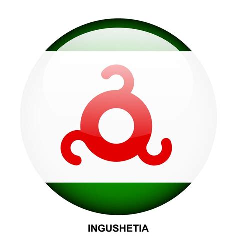 INGUSHETIA flag button on white background 46573056 Vector Art at Vecteezy