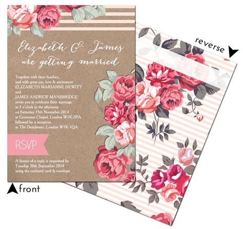 Rustic Floral Wedding Invitation From Each