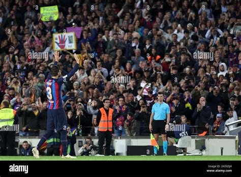 Gerard Pique Of Fc Barcelona Farewell During The Liga Match Between Fc