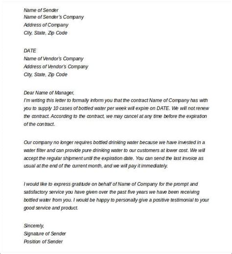 Sample Letter Not To Renew Employment Contract For