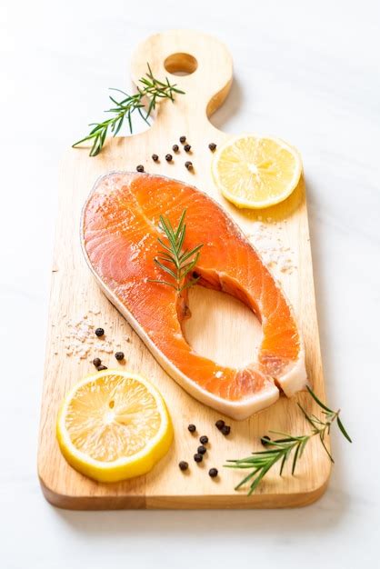 Premium Photo Fresh Raw Salmon Fillet Steak