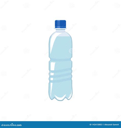 Botella plástica de agua ilustración del vector Ilustración de azul