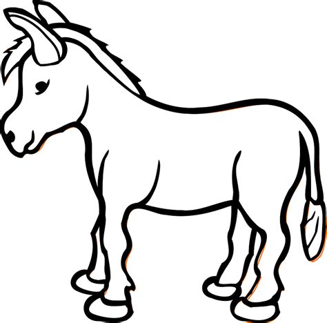 Donkey - outline - Free vector clipart images on creazilla.com