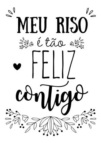 Adesivo Parede Frase Meu Riso Tão Feliz Contigo Casal Amor