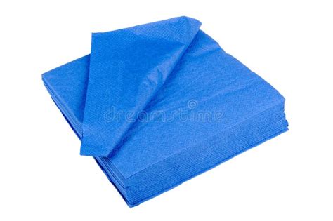 Servilletas De Papel Azules Aisladas En El Fondo Blanco Imagen De