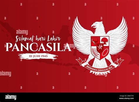 Vector Illustration Selamat Hari Lahir Pancasila Translation Happy