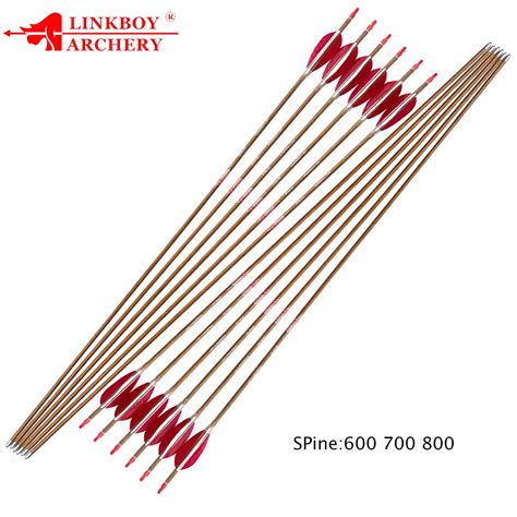 Pcs Linkboy Archery Wood Skin Carbon Arrows Id Mm Turkey