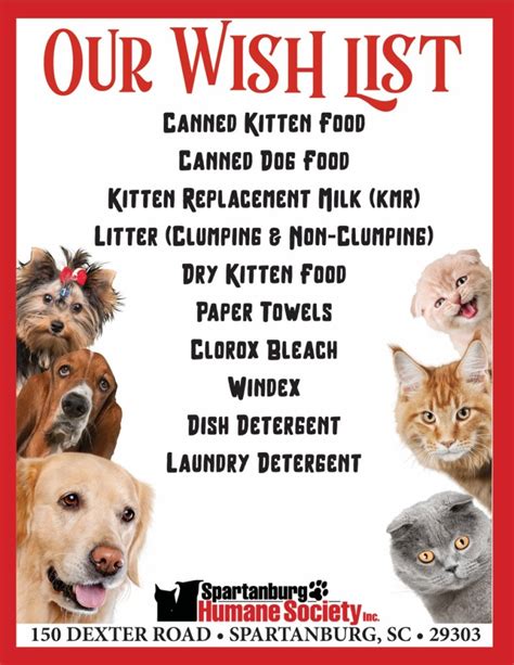 Spartanburg Humane Society WISH LIST for donations - Greenville.com