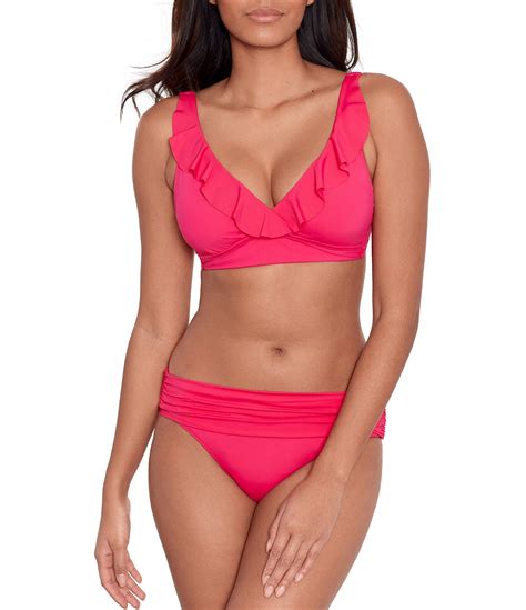 Lauren Ralph Lauren Beach Club Solids Ruffle Underwire Swim Bra Top