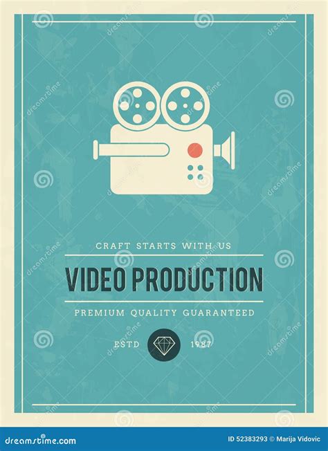 Vintage Poster For Video Production Stock Vector Illustration Of