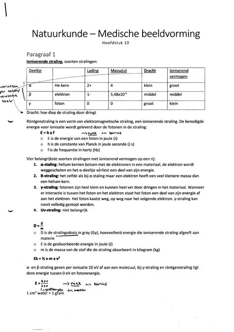 Nova Natuurkunde Hoofdstuk 10 Medische Beeldvorming Samenvatting