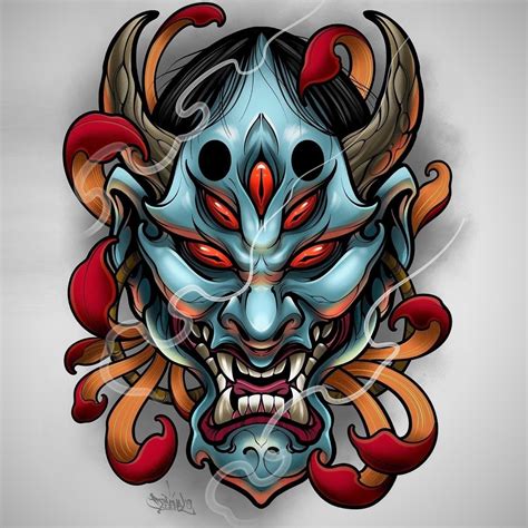 Маска демона ханья эскиз - фото и картинки abrakadabra.fun