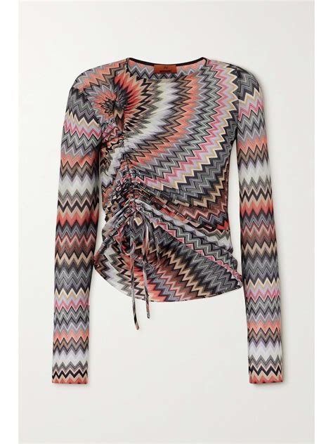 Missoni Gathered Cutout Crochet Knit Cotton Blend Top Net A Porter