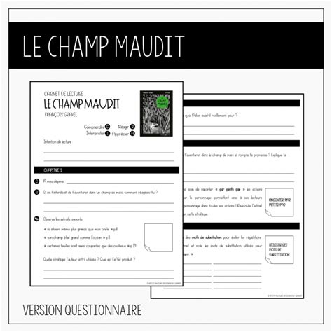 Carnet De Lecture Le Champ Maudit Petits Auteurs