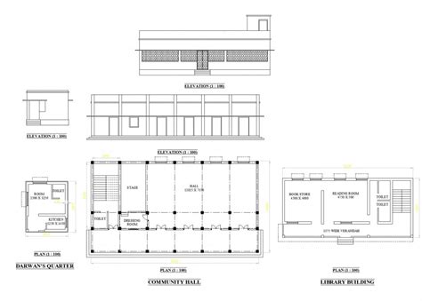 Community Hall And Elevation Plan Detail