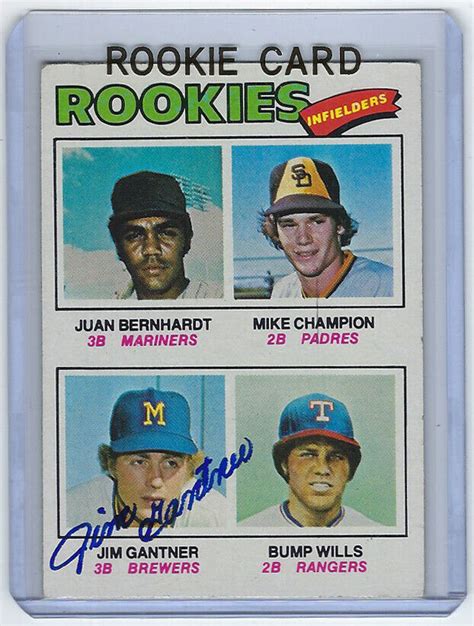 1977 BREWERS Jim Gantner Signed ROOKIE Card Topps 494 AUTO Autographed