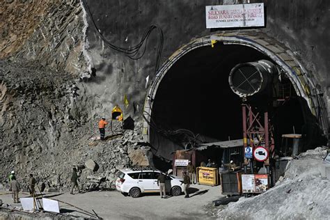 In Pictures Indian Workers Trapped In Collapsed