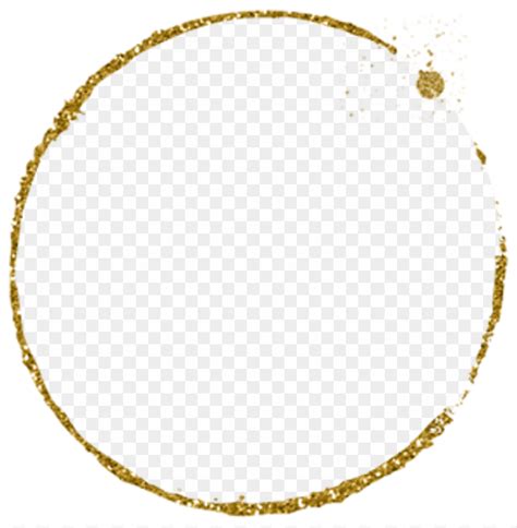 Litter Clipart Gold Circle Gold Glitter Frame PNG Image With