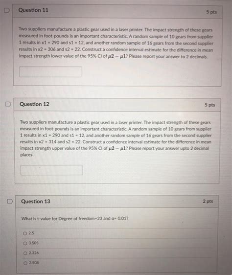 Solved Question Pts Two Suppliers Manufacture A Plastic Chegg