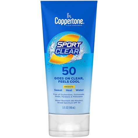 Buy Coppertone SPORT Clear Sunscreen Lotion SPF 50 Water Resistant