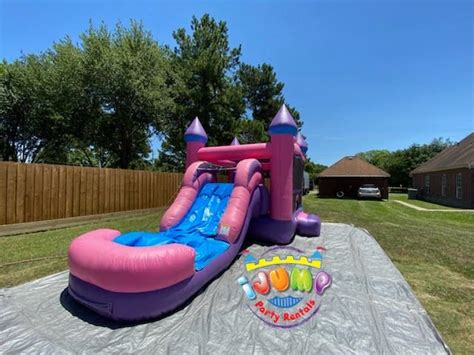 Princess 4 In 1 Wet Combo Bouncy House With Slide Tomball Tx