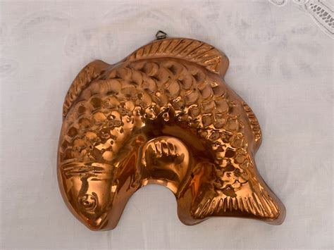 Vintage Copper Mold Fish Mold Pure Copper French Country Decor Mold