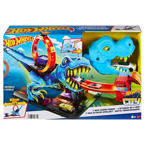 Hot Wheels City T Rex Chomp Down Playset Shop Toy Vehicles At H E B