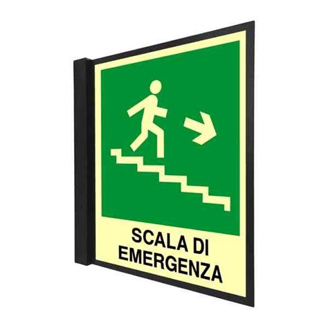 Cartello Forex Bifacciale Luminescente X Cm Scala Di Emergenza