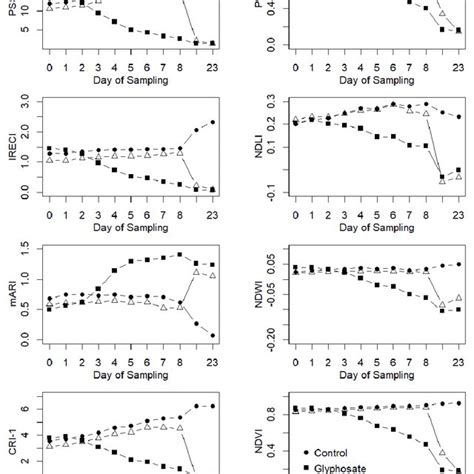 Development Of Spectral Vegetation Indices During The Experiment