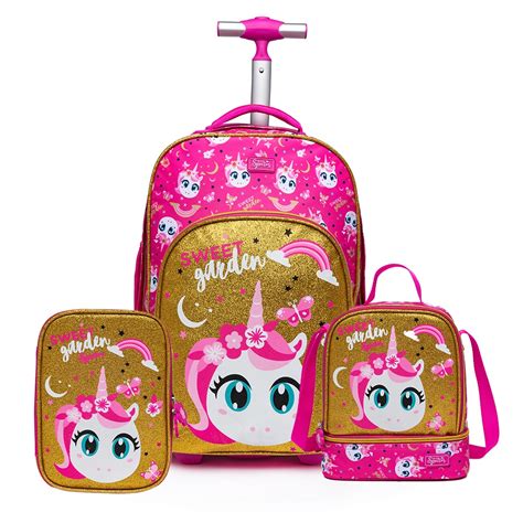 Kit Escolar Mochila De Rodinhas Estojo Lancheira Unic Rnio Shopee Brasil