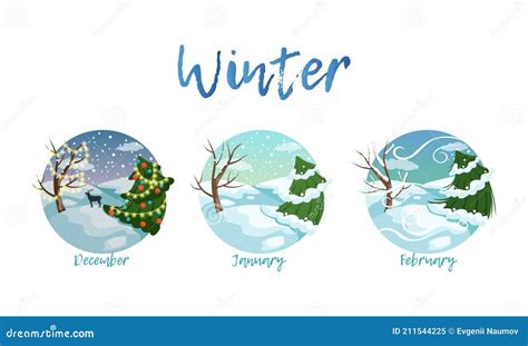 January Winter Scene Clip Art