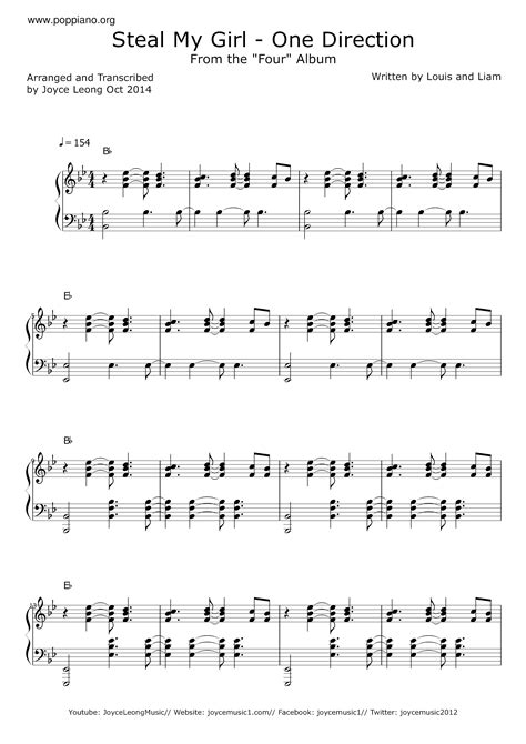 One Direction Steal My Girl Sheet Music Pdf Free Score Download ★