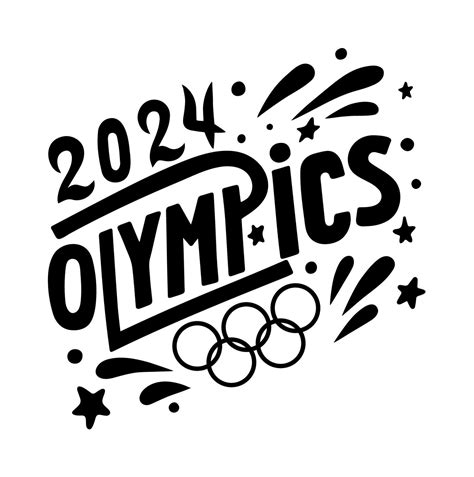 Olympic Games 2024. Summer Olympic Games in Paris 2024. Black lettering ...